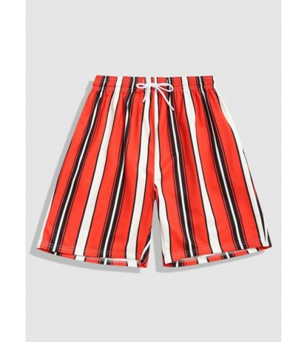 Contrasting Stripe Pattern Shorts