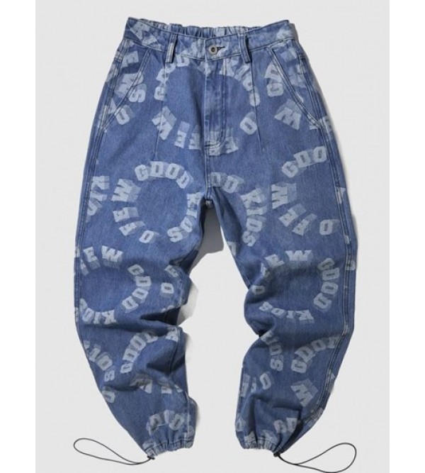 Letters Print Joggers Jeans