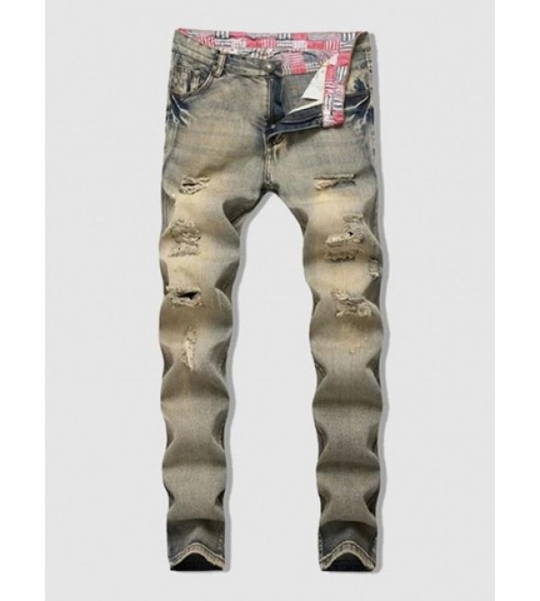 Retro Ripped Casual Denim Jeans