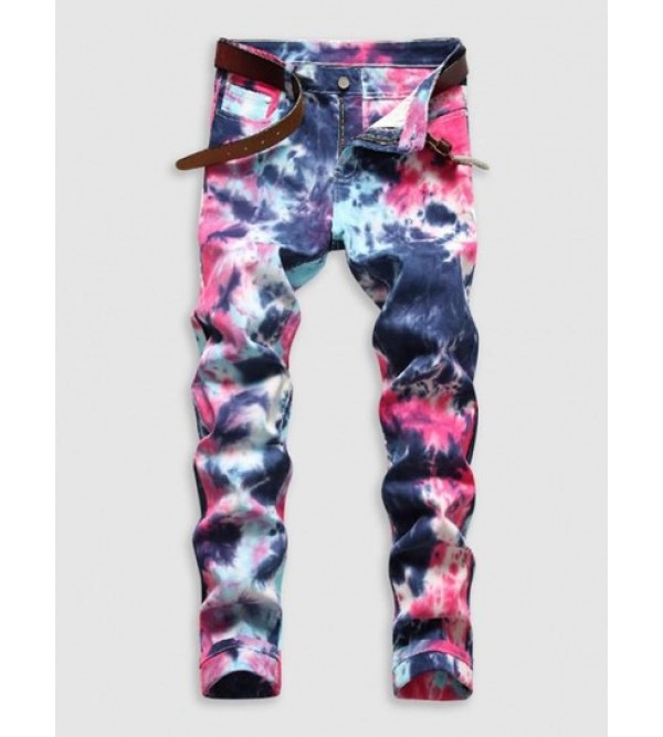 Tie Dye Straight Jeans