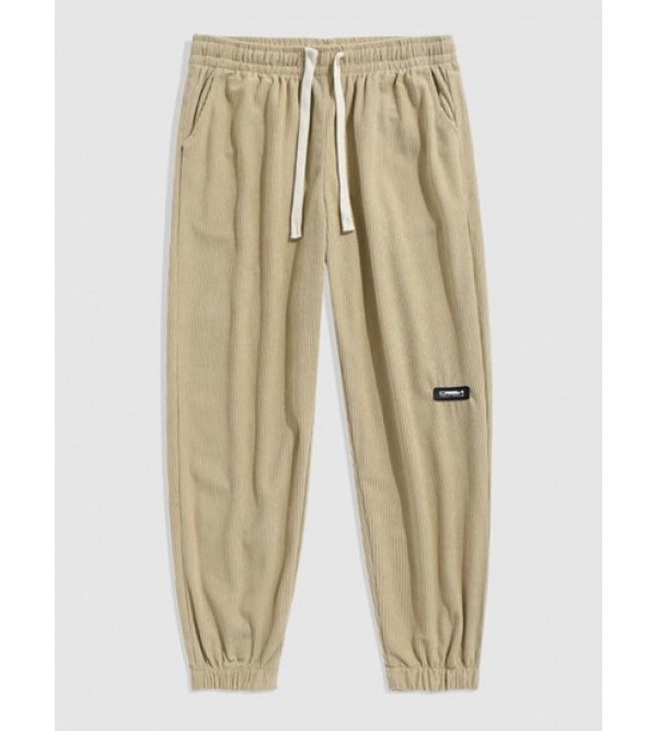 Solid Color Beam Feet Corduroy Pants