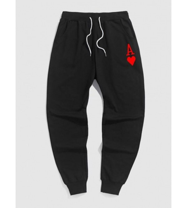 Playing Card Pattern Sport Jogger Pants