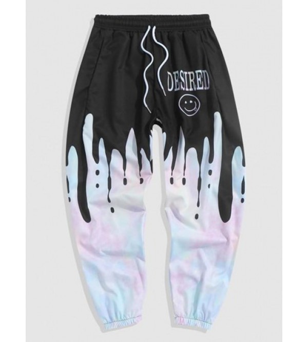 Tie Dye Print Casual Pocket Beam Feet Pants