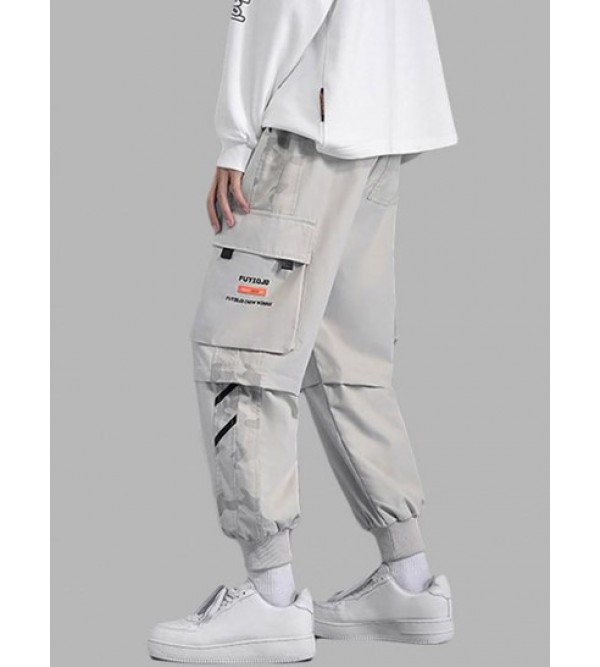 3D Pocket Drawstring Cargo Beam Feet Pants