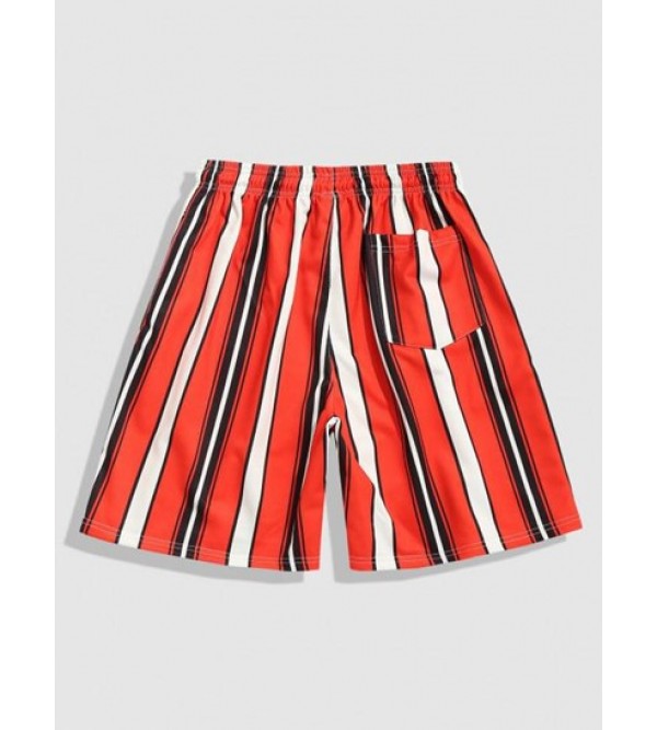 Contrasting Stripe Pattern Shorts