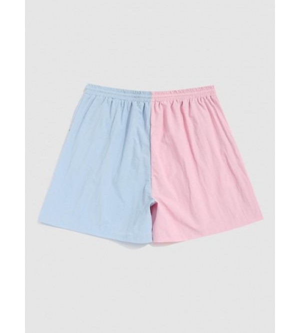 Two-tone Drawstring Casual Shorts