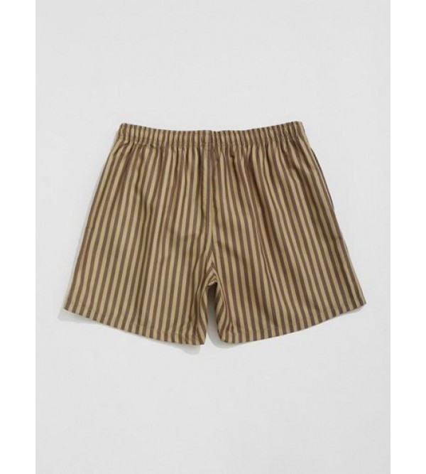 Striped Casual Drawstring Beach Shorts