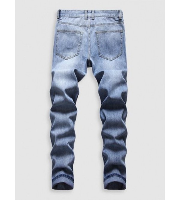 Ripped Patchwork Pockets Jeans