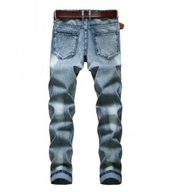 Ripped Zip Fly Jeans