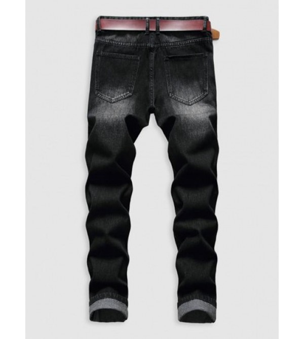 Skinny Distressed Zipper Fly Jeans