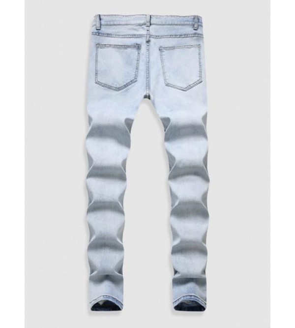 Casual Ripped Frayed Tapered Jeans