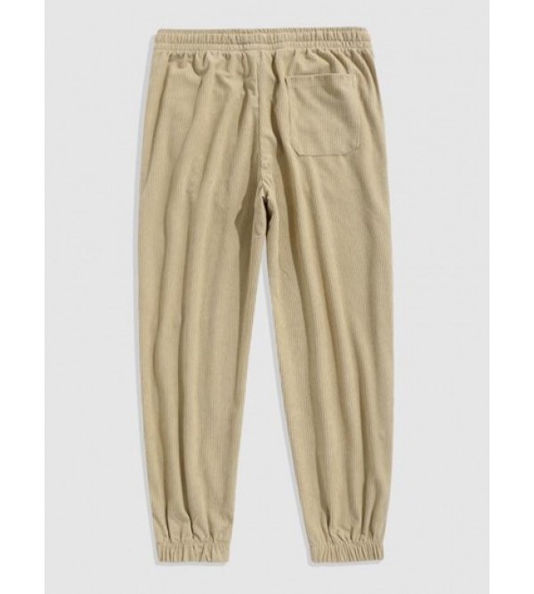 Solid Color Beam Feet Corduroy Pants