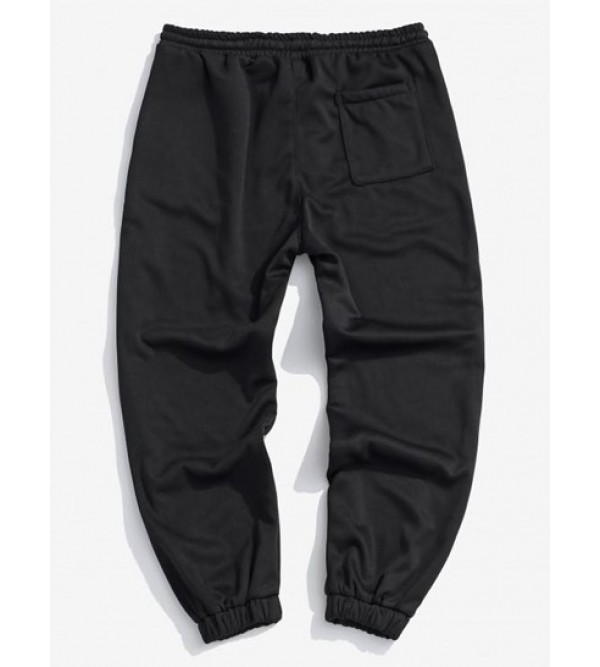 Fleece Lined Letter Jogger Sweatpants