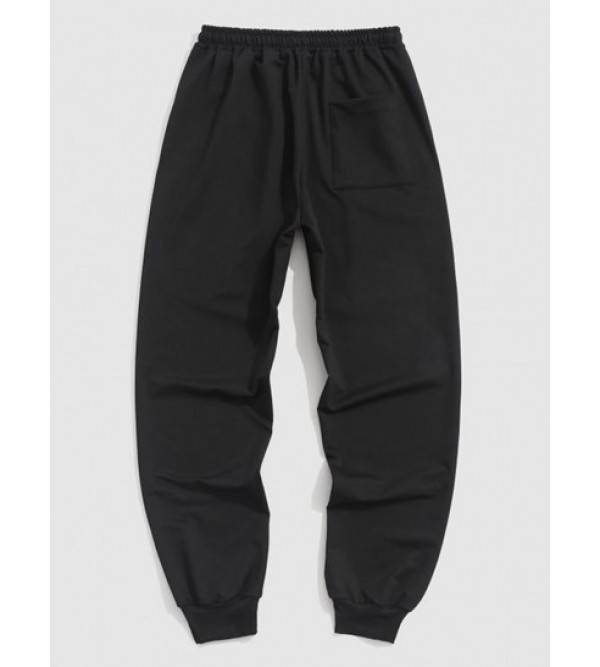 Mark Your Naughty Smile Slogan Jogger Graphic Sweatpants