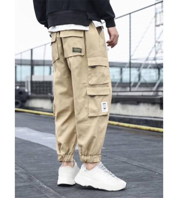 Solid Color Multi-pocket Design Jogger Cargo Pants