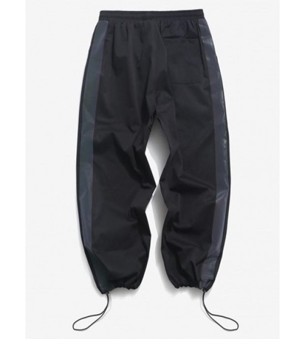 Side Reflective Striped Casual Toggle Cargo Pants