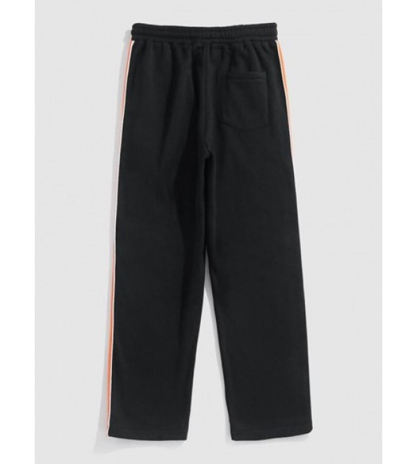 Color Spliced Straight Leg Fleece-lined Pants