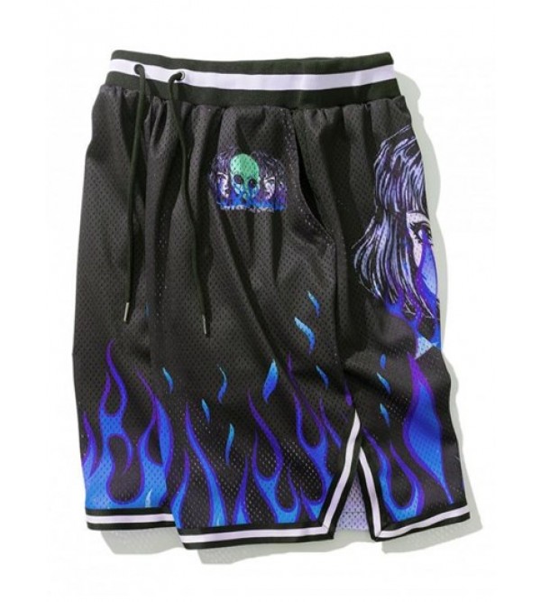 Flame ET Graphic Elastic Wasit Shorts