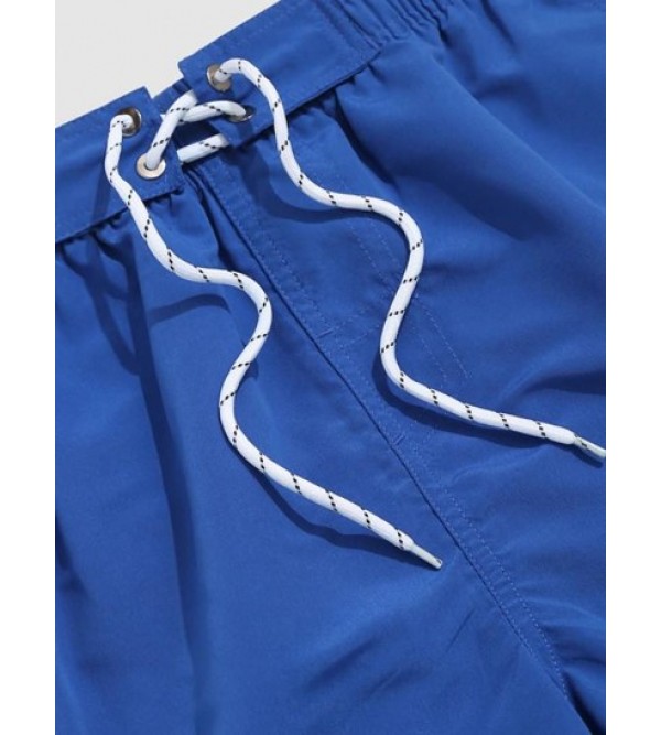 Colorblock Spliced Stripe Casual Shorts