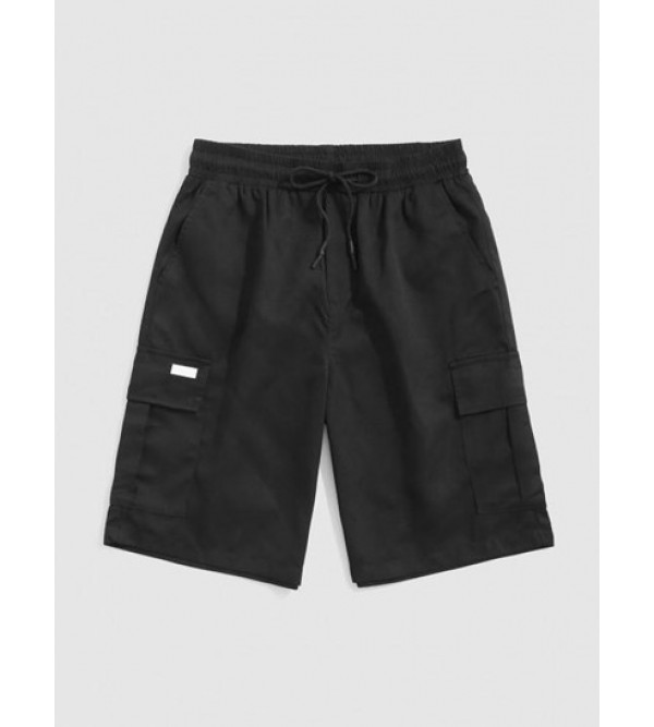Multi Pockets Design Solid Color Cargo Shorts