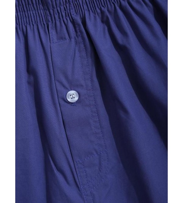 Solid Color Button Fly Casual Shorts