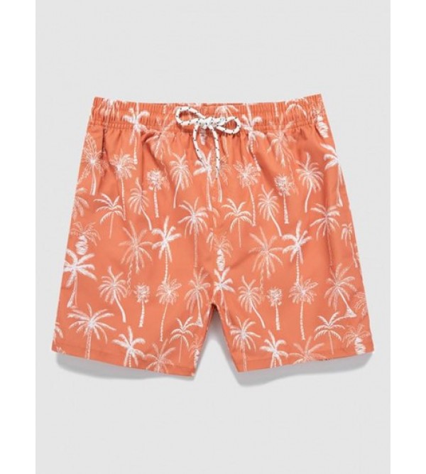 Drawstring Pockets Coconut Palm Tree Hawaiian Vacation Beach Shorts