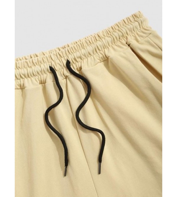 Plum Blossoms And Chinese Characters Print Shorts