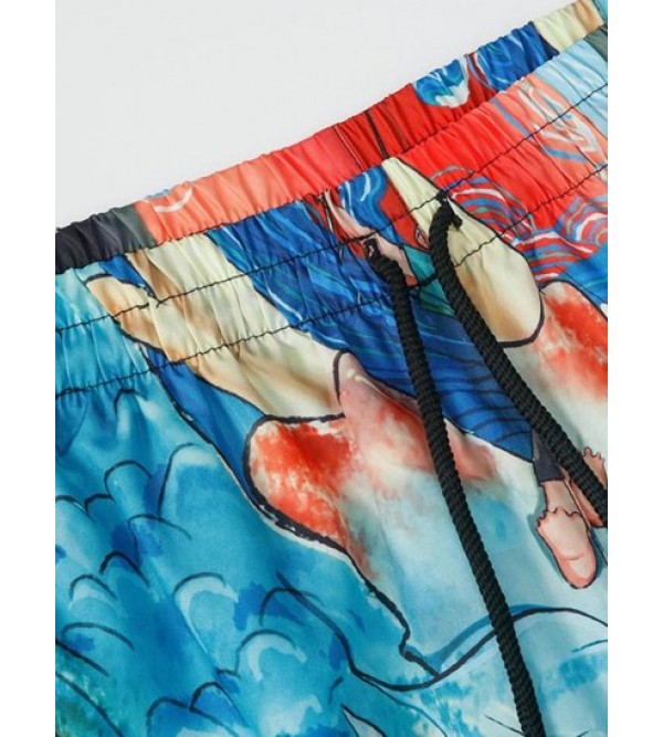 Chinese Dragon Drawstring Beach Shorts