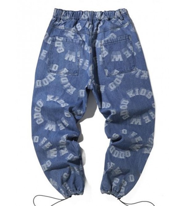 Letters Print Joggers Jeans