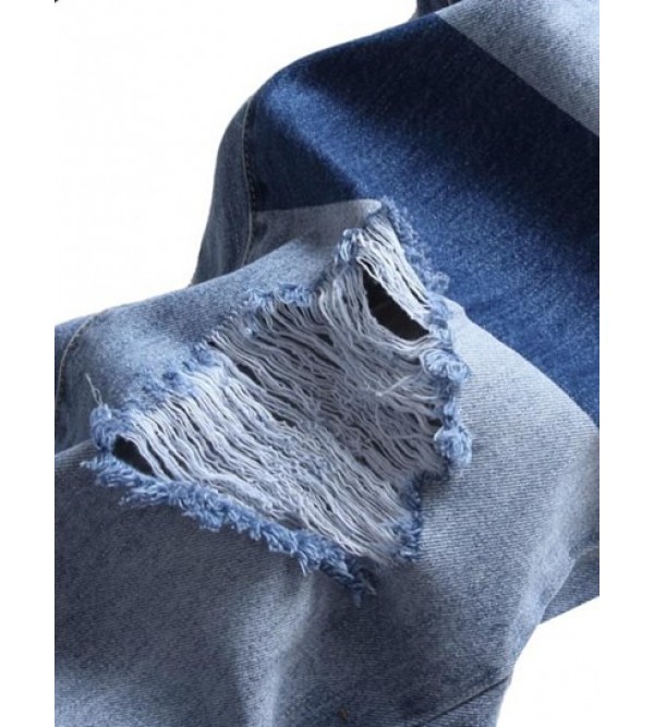 Ripped Patchwork Pockets Jeans