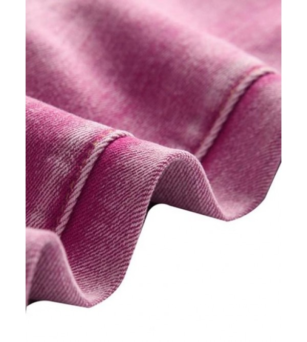 Distressed Stretchy Zipper Fly Jeans