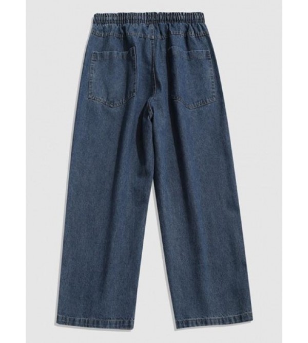 Letter Wide Leg Baggy Jeans