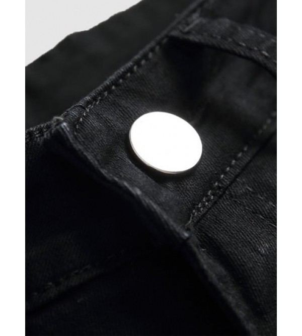 Colored Striped Stretchy Zipper Fly Jeans