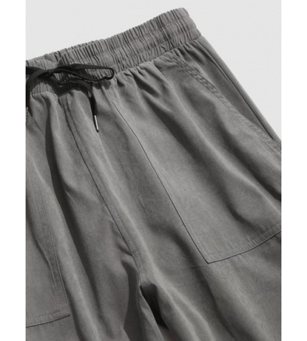 Letter Print Wide Leg Beam Feet Cargo Pants