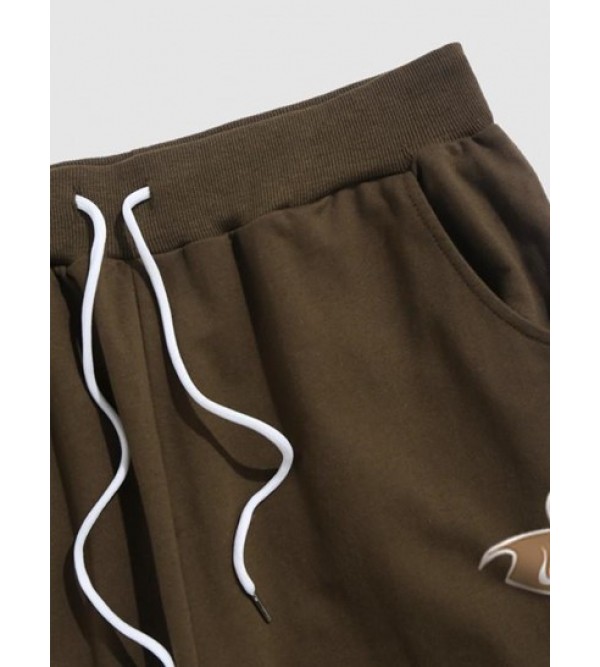 Los Angeles Letter Printed Drawstring Sweatpants