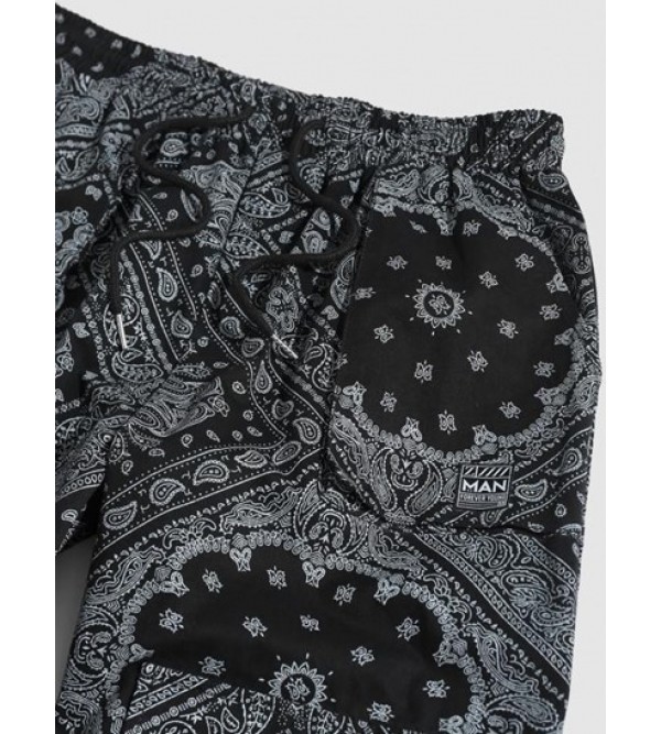 Y2K Aesthetic Streetwear Paisley Bandana Print Cargo Pants