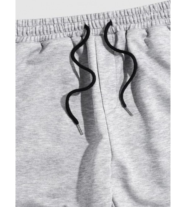 Letters Print Heathered Sweatpants
