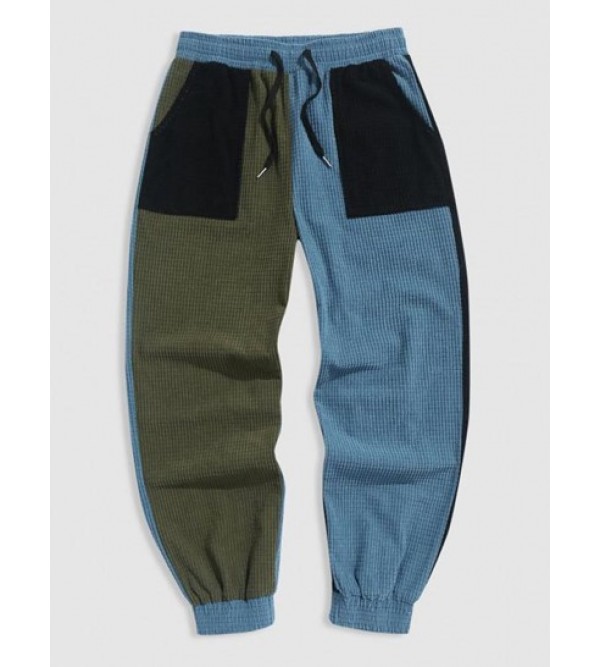 Colorblock Corduroy Jogger Pants