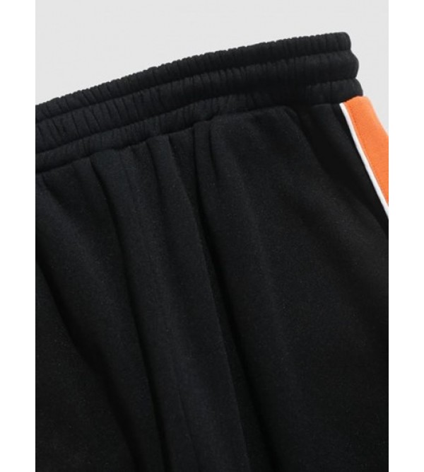 Color Spliced Straight Leg Fleece-lined Pants