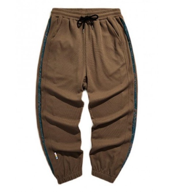 Ethnic Printed Textured Beam Feet Pants