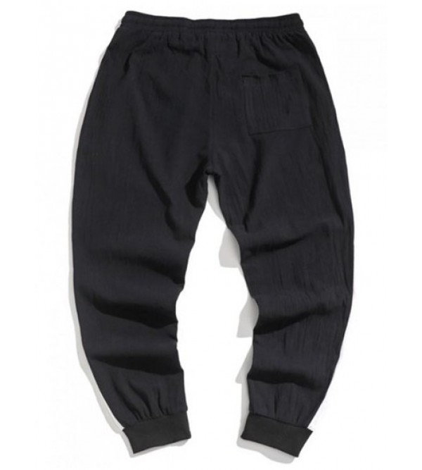 Color Spliced Elastic Waist Jogger Pants