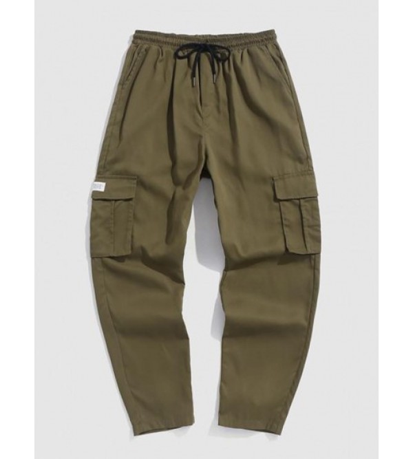 Drawstring Applique Cargo Pants