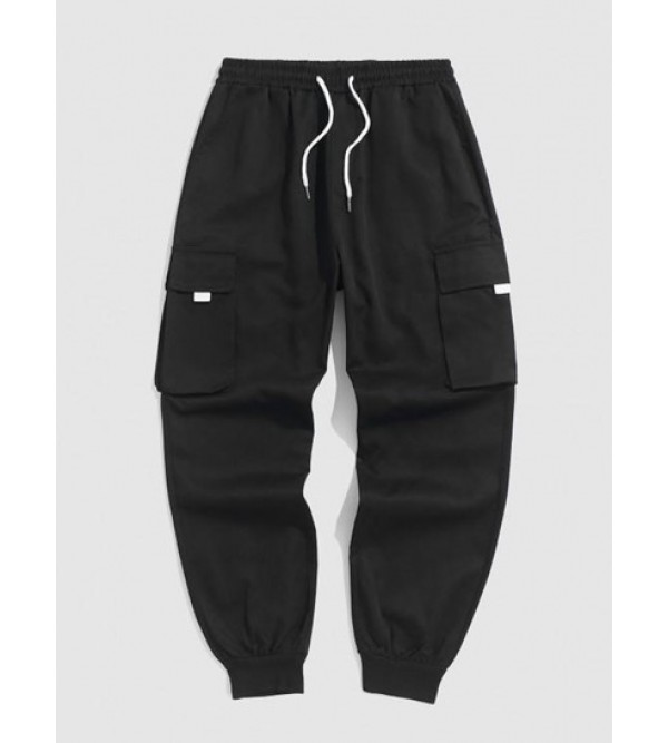 Flap Pocket Drawstring Techwear Cargo Pants