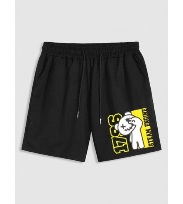 Cartoon Bear Graphic Shorts