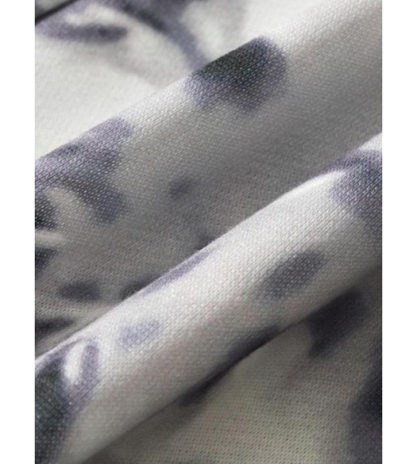 Drawstring Tie Dye Letter Print Shorts