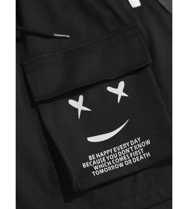 Smile Graphic Zip Cargo Shorts