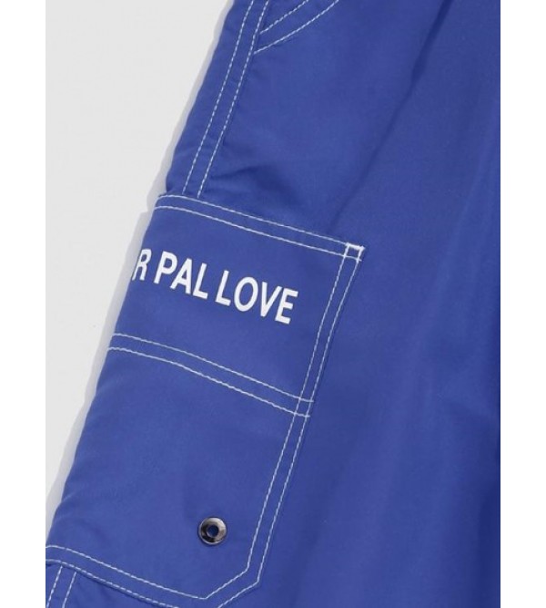 Multi Pockets Stitching Patched Drawstring Cargo Shorts