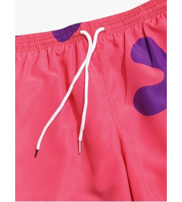 Floral Print Drawstring Board Shorts