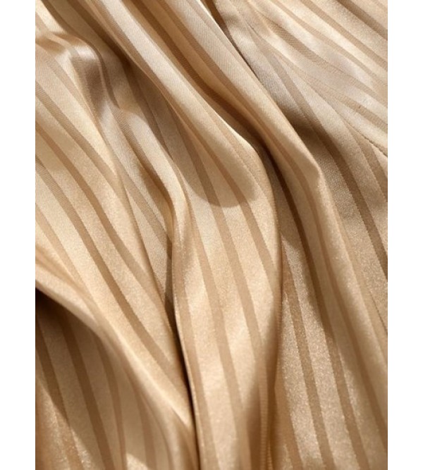 Vertical Stripe Silky Satin Shorts