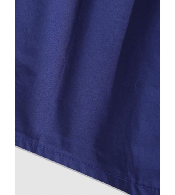 Solid Color Button Fly Casual Shorts